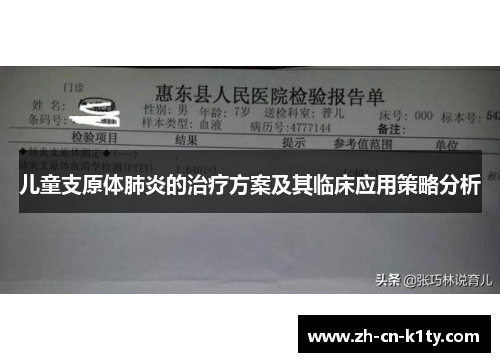 儿童支原体肺炎的治疗方案及其临床应用策略分析